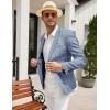 imageCOOFANDY Mens Casual Blazer Sport Coat Lightweight Two Button Business Suit JacketsPlaid Blazer Blue