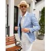 imageCOOFANDY Mens Casual Blazer Sport Coat Lightweight Two Button Business Suit JacketsPlaid Blazer Sky Blue