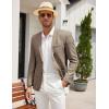imageCOOFANDY Mens Casual Blazer Sport Coat Lightweight Two Button Business Suit JacketsPlaid Blazerbrown