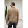 imageCOOFANDY Mens Casual Corduroy Jacket Lightweight Zip Up Vintage Jacket Collared Bomber JacketAkhaki
