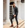 imageCOOFANDY Mens Casual Corduroy Jacket Lightweight Zip Up Vintage Jacket Collared Bomber JacketBlack