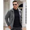 imageCOOFANDY Mens Casual Corduroy Jacket Lightweight Zip Up Vintage Jacket Collared Bomber JacketDark Grey
