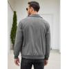 imageCOOFANDY Mens Casual Corduroy Jacket Lightweight Zip Up Vintage Jacket Collared Bomber JacketDark Grey