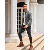 imageCOOFANDY Mens Casual Corduroy Jacket Lightweight Zip Up Vintage Jacket Collared Bomber JacketDark Grey