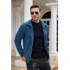 imageCOOFANDY Mens Casual Corduroy Jacket Lightweight Zip Up Vintage Jacket Collared Bomber JacketLake Blue