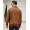 imageCOOFANDY Mens Casual Corduroy Jacket Lightweight Zip Up Vintage Jacket Collared Bomber JacketLight Brown