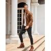 imageCOOFANDY Mens Casual Corduroy Jacket Lightweight Zip Up Vintage Jacket Collared Bomber JacketLight Brown