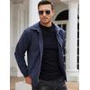 imageCOOFANDY Mens Casual Corduroy Jacket Lightweight Zip Up Vintage Jacket Collared Bomber JacketNavy Blue