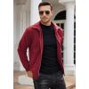 imageCOOFANDY Mens Casual Corduroy Jacket Lightweight Zip Up Vintage Jacket Collared Bomber JacketWine Red