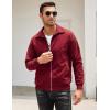 imageCOOFANDY Mens Casual Corduroy Jacket Lightweight Zip Up Vintage Jacket Collared Bomber JacketWine Red