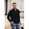 imageCOOFANDY Mens Casual Henley Pullover Sweatshirt Thermal Fleece Slim Fit SweaterBlack