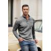 imageCOOFANDY Mens Casual Henley Pullover Sweatshirt Thermal Fleece Slim Fit SweaterBlack and White