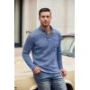 imageCOOFANDY Mens Casual Henley Pullover Sweatshirt Thermal Fleece Slim Fit SweaterBlue and Black
