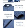 imageCOOFANDY Mens Casual Henley Pullover Sweatshirt Thermal Fleece Slim Fit SweaterBlue and Black
