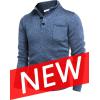 imageCOOFANDY Mens Casual Henley Pullover Sweatshirt Thermal Fleece Slim Fit SweaterBlue and Black
