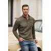 imageCOOFANDY Mens Casual Henley Pullover Sweatshirt Thermal Fleece Slim Fit SweaterCoffee