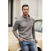 imageCOOFANDY Mens Casual Henley Pullover Sweatshirt Thermal Fleece Slim Fit SweaterCoffee and White
