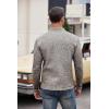 imageCOOFANDY Mens Casual Henley Pullover Sweatshirt Thermal Fleece Slim Fit SweaterCoffee and White