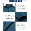 imageCOOFANDY Mens Casual Henley Pullover Sweatshirt Thermal Fleece Slim Fit SweaterDark Blue and Black