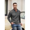 imageCOOFANDY Mens Casual Henley Pullover Sweatshirt Thermal Fleece Slim Fit SweaterDark Grey