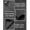 imageCOOFANDY Mens Casual Henley Pullover Sweatshirt Thermal Fleece Slim Fit SweaterDark Grey