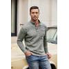 imageCOOFANDY Mens Casual Henley Pullover Sweatshirt Thermal Fleece Slim Fit SweaterForest Green and White