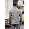 imageCOOFANDY Mens Casual Henley Pullover Sweatshirt Thermal Fleece Slim Fit SweaterForest Green and White