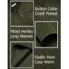 imageCOOFANDY Mens Casual Henley Pullover Sweatshirt Thermal Fleece Slim Fit SweaterGreen Black Jasper