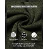 imageCOOFANDY Mens Casual Henley Pullover Sweatshirt Thermal Fleece Slim Fit SweaterGreen Black Jasper
