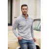 imageCOOFANDY Mens Casual Henley Pullover Sweatshirt Thermal Fleece Slim Fit SweaterGrey