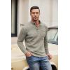 imageCOOFANDY Mens Casual Henley Pullover Sweatshirt Thermal Fleece Slim Fit SweaterKhaki