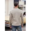 imageCOOFANDY Mens Casual Henley Pullover Sweatshirt Thermal Fleece Slim Fit SweaterLight Khaki
