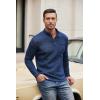 imageCOOFANDY Mens Casual Henley Pullover Sweatshirt Thermal Fleece Slim Fit SweaterNavy Blue