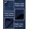 imageCOOFANDY Mens Casual Henley Pullover Sweatshirt Thermal Fleece Slim Fit SweaterNavy Blue