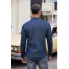 imageCOOFANDY Mens Casual Henley Pullover Sweatshirt Thermal Fleece Slim Fit SweaterNavy Blue