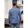 imageCOOFANDY Mens Casual Henley Pullover Sweatshirt Thermal Fleece Slim Fit SweaterSky Blue