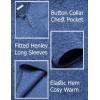 imageCOOFANDY Mens Casual Henley Pullover Sweatshirt Thermal Fleece Slim Fit SweaterSky Blue