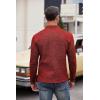 imageCOOFANDY Mens Casual Henley Pullover Sweatshirt Thermal Fleece Slim Fit SweaterWine Red