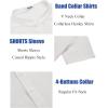 imageCOOFANDY Mens Casual Henley Shirt Short Sleeve Summer Shirts Linen Band Collar Summer Beach Hippie TShirts01white