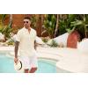 imageCOOFANDY Mens Casual Henley Shirt Short Sleeve Summer Shirts Linen Band Collar Summer Beach Hippie TShirtsBeige