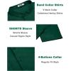 imageCOOFANDY Mens Casual Henley Shirt Short Sleeve Summer Shirts Linen Band Collar Summer Beach Hippie TShirtsDark Green