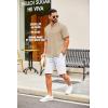 imageCOOFANDY Mens Casual Henley Shirt Short Sleeve Summer Shirts Linen Band Collar Summer Beach Hippie TShirtsKhaki