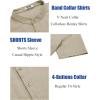 imageCOOFANDY Mens Casual Henley Shirt Short Sleeve Summer Shirts Linen Band Collar Summer Beach Hippie TShirtsLight Khaki