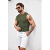 imageCOOFANDY Mens Casual Knitted Tank Tops Crew Neck Sleeveless Muscle T Shirts Summer Beach TopsArmy Green