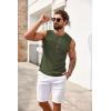 imageCOOFANDY Mens Casual Knitted Tank Tops Crew Neck Sleeveless Muscle T Shirts Summer Beach TopsArmy Green