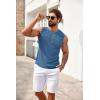 imageCOOFANDY Mens Casual Knitted Tank Tops Crew Neck Sleeveless Muscle T Shirts Summer Beach TopsBlue