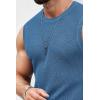 imageCOOFANDY Mens Casual Knitted Tank Tops Crew Neck Sleeveless Muscle T Shirts Summer Beach TopsBlue