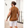 imageCOOFANDY Mens Casual Knitted Tank Tops Crew Neck Sleeveless Muscle T Shirts Summer Beach TopsBrown