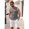 imageCOOFANDY Mens Casual Knitted Tank Tops Crew Neck Sleeveless Muscle T Shirts Summer Beach TopsGrey