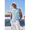 imageCOOFANDY Mens Casual Knitted Tank Tops Crew Neck Sleeveless Muscle T Shirts Summer Beach TopsLight Blue